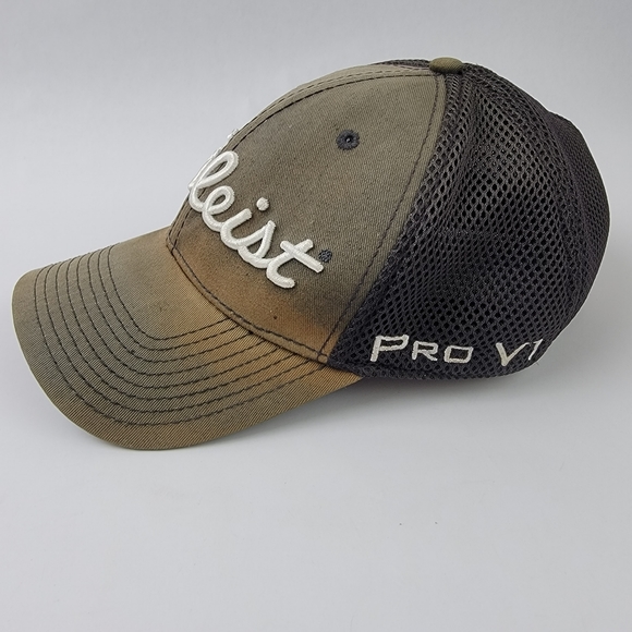 Titleist Pro V1 FootJoy by New Era Mesh Fitted Golf Hat Cap Men's M/L Gray Black - Picture 3 of 9